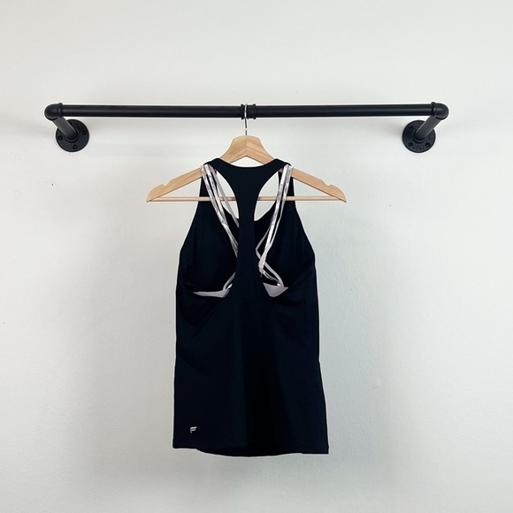 Fabletics Boost Built-In Bra Tank In Black/Haze Grey/Metallic Silver - Picture 5 of 5